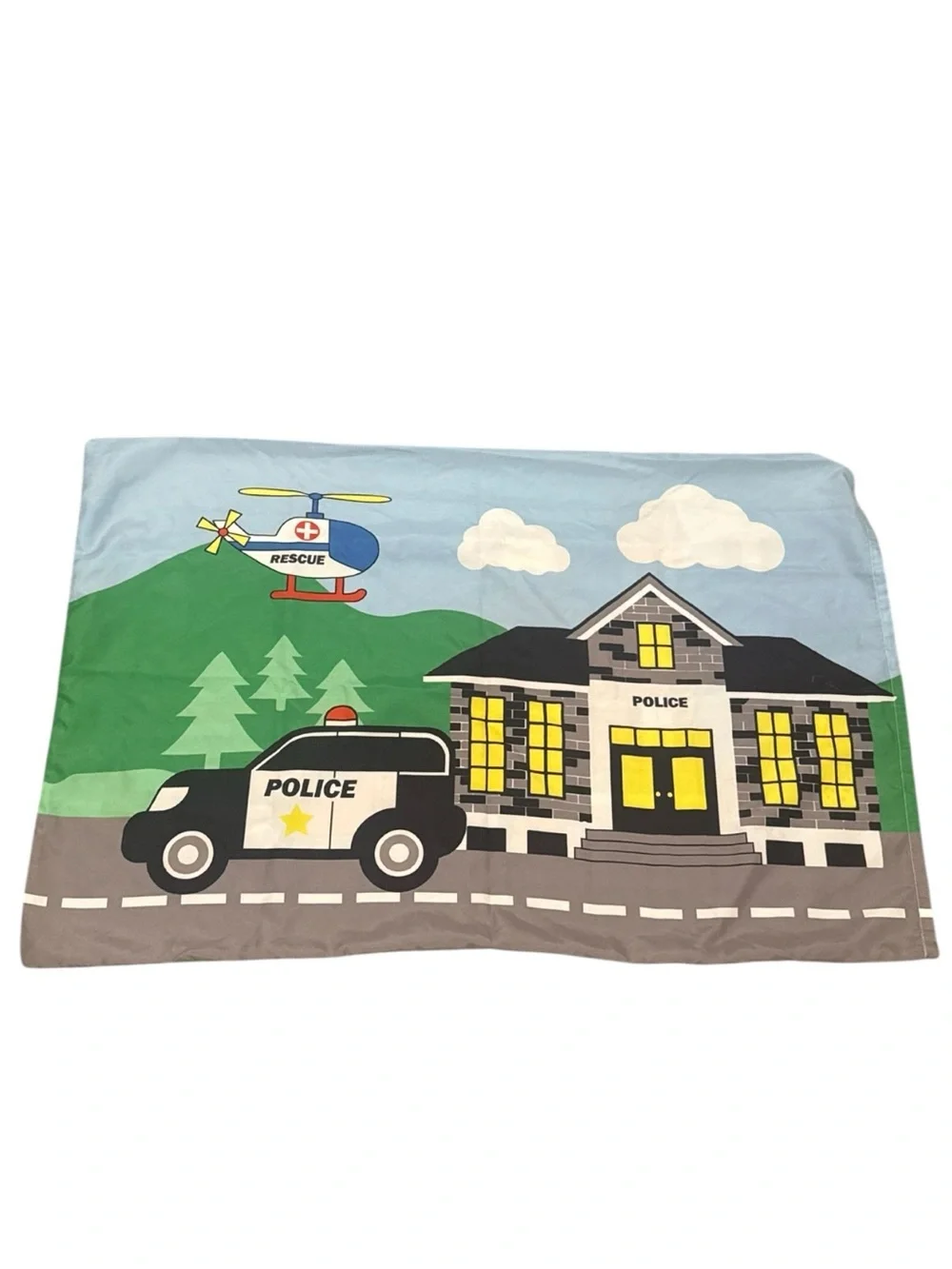 Everyday Kids Toddler Boy Fitted Sheet and Pillowcase Set Fire, Police, Rescue